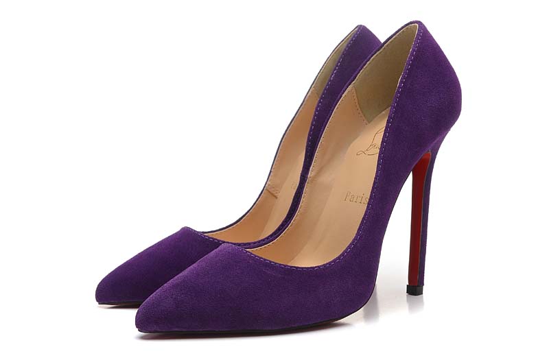 Christian Louboutin 12cm Chaussures De Velours Pourpre